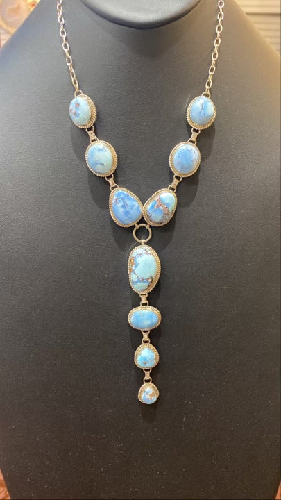 Golden Hills Turquoise Necklace and Earrings Set by Randy Begay