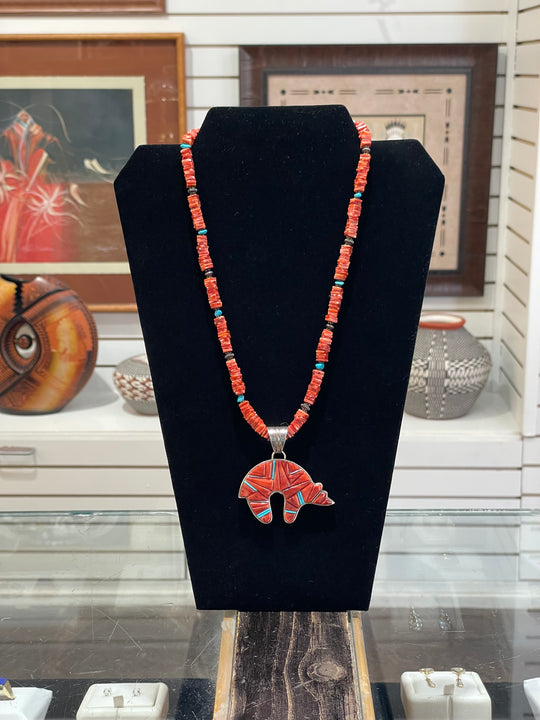 Fetish Bear Pendant and Necklace by Clyde Begay